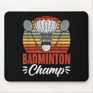 Badminton Kampioen Racket Shuttle Vintage Badminto Muismat