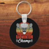 Badminton Kampioen Racket Shuttle Vintage Badminto Sleutelhanger (Voorkant)