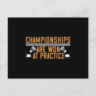 Badminton-kampioenschap gewonnen in de praktijk briefkaart