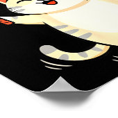 Badminton Kat Cartoon Kunst, Grappige Kat Ontwerp Poster (Hoek)