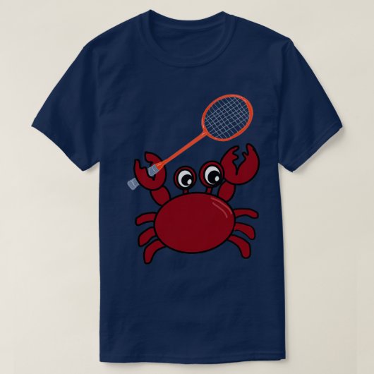 Badminton Kawaiii krab T T-shirt (Design voorkant)