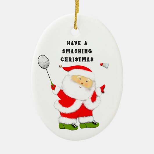 Badminton Kerst Collectie Keramisch Ornament (Voorkant)