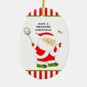 Badminton kerstcollecteerbare keramische versierin keramisch ornament (Voorkant)