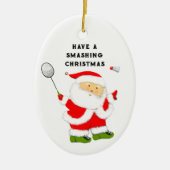 Badminton kerstcollecteerbare keramische versierin keramisch ornament (Voorkant)