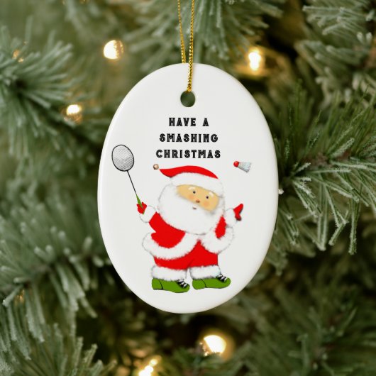 Badminton-kerstcollectibel Keramisch Ornament (Boom)