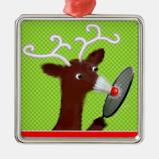 Badminton-kerstcollectibel Metalen Ornament (Voorkant)