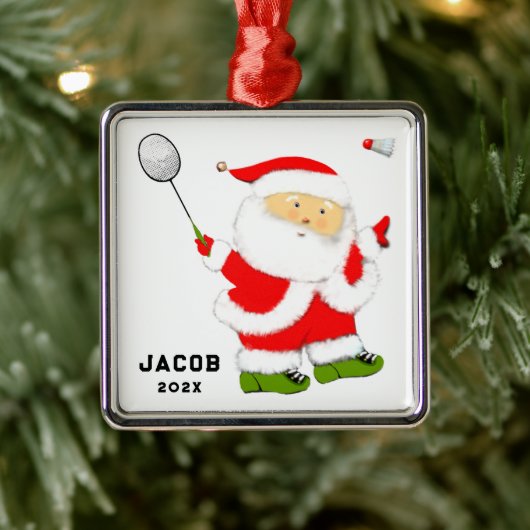 Badminton-kerstcollectibel Metalen Ornament (Boom)
