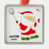 Badminton-kerstcollectibel Metalen Ornament (Voorkant)
