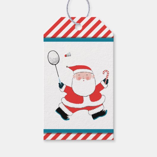 Badminton Kerstfeestdag Cadeaulabel (Voorkant)
