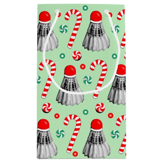 Badminton Kerstfeestdag Gift Klein Cadeauzakje (Achterkant)