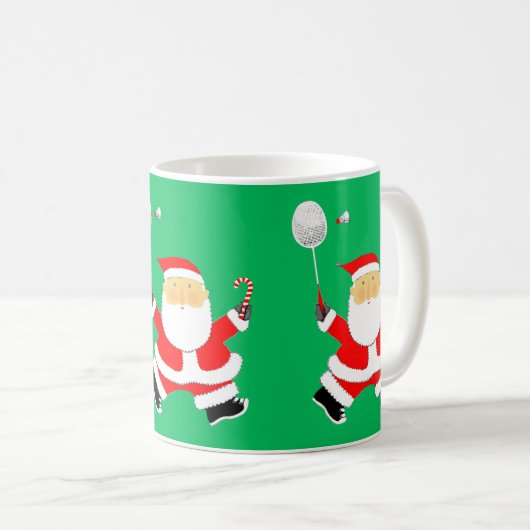 Badminton Kerstfeestdag Gift Koffiemok (Voorkant rechts)