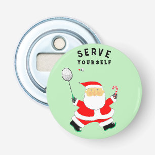 Badminton Kerstmanvullingen Button Flesopener