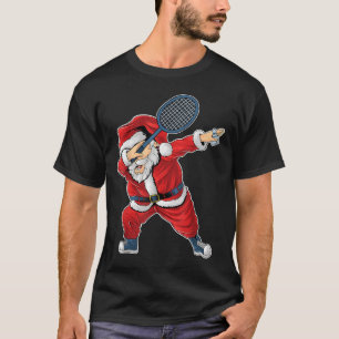 Badminton Kerstmis Dabbing Kerstman Met Shuttle T-shirt