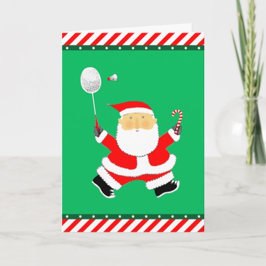 Badminton Kerstmis Feestdagen Kaart (Voorkant)