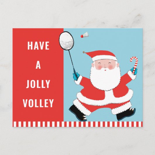 Badminton Kerstmis Feestdagenkaart (Voorkant)