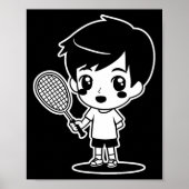 Badminton Kind Cartoon Racquet Sport Shuttle Poster (Voorkant)
