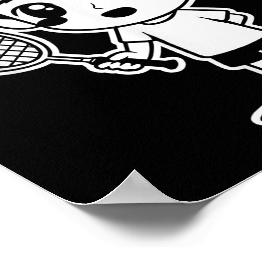 Badminton Kind Cartoon Racquet Sport Shuttle Poster (Hoek)