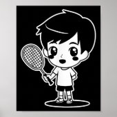 Badminton Kind Cartoon Racquet Sport Shuttle Poster (Voorkant)