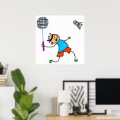 Badminton Kind Poster (Thuiskantoor)