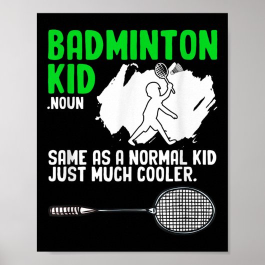 Badminton Kind Racket Shuttle Hobby Badminton Play Poster (Voorkant)