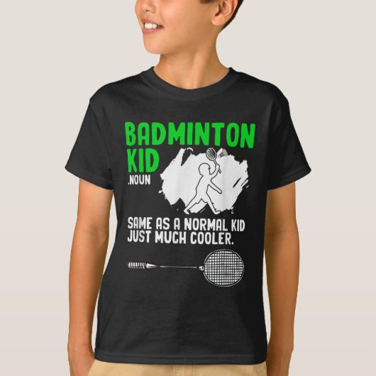 Badminton Kind Racket Shuttle Hobby Badminton Play T-shirt (Voorkant)