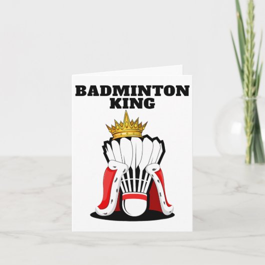 Badminton King Mannen Badmintonspeler Shirt Boys B Kaart (Voorkant)