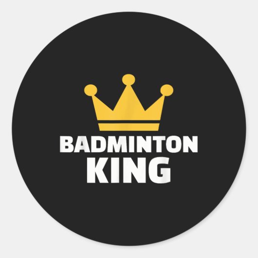 Badminton King Ronde Sticker (Voorkant)