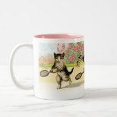 Badminton Kittens  Kunst Tweekleurige Koffiemok (Links)
