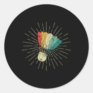 Badminton Kleurrijke Atleet Mannen Vrouwen Kindere Ronde Sticker
