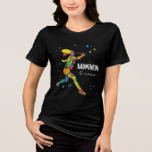 Badminton Koningin Shirt Levendig Abstract Speler (Voorkant)