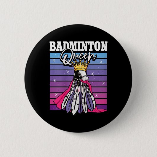 Badminton Koningin Shuttle Speler Ronde Button 5,7 Cm (Voorkant)