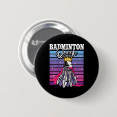 Badminton Koningin Shuttle Speler Ronde Button 5,7 Cm (Voorkant /achterkant)