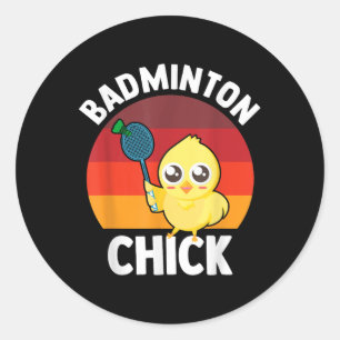 Badminton Kuiken Badminton Speler Shuttle Sporten  Ronde Sticker