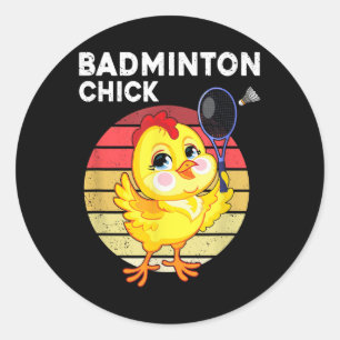 Badminton Kuiken Badminton Speler Shuttle Sporten  Ronde Sticker