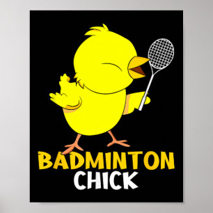 Badminton Kuiken Kip Birdie Vrouwen Badminton Poster