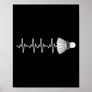 Badminton Kunst Voor Mannen Vrouwen Badminton Lief Poster