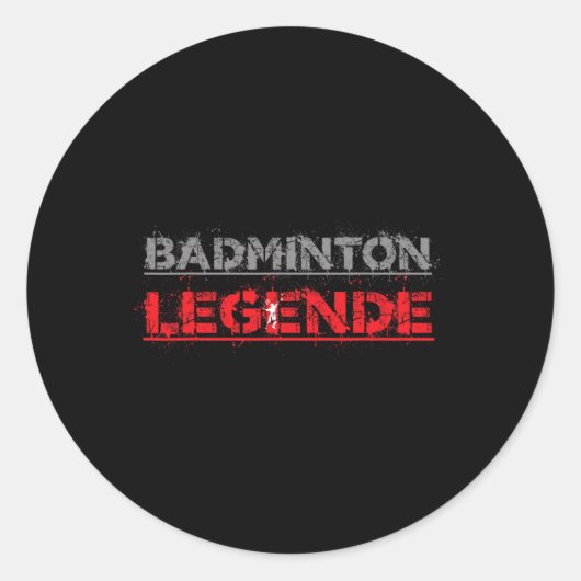 Badminton Legend Funny Badminton Gift Shuttle Ronde Sticker (Voorkant)