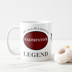 Badminton Legend Monogram Jouw naam Verjaardag toe Koffiemok