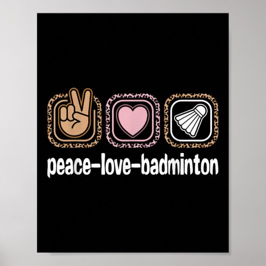 Badminton Leopard Print Vrouwen Meisjes Kind Vrede (Voorkant)