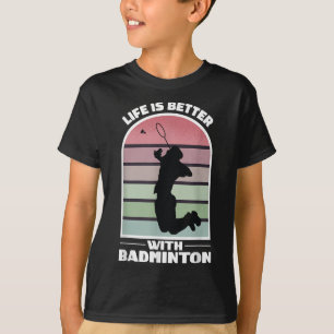 Badminton Leven Grappige Shuttle Retro Game T-shirt