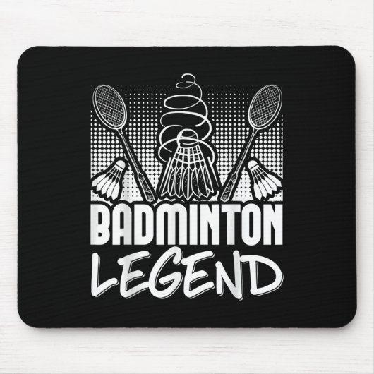 Badminton Levende Legende Speler Sport Shuttle  Muismat (Voorkant)