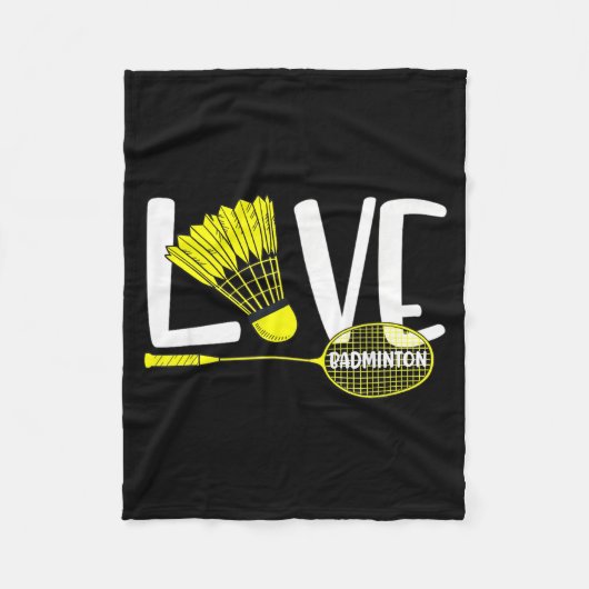 Badminton Liefhebber Cute Racket En Shuttle Sport  Fleece Deken (Voorkant)