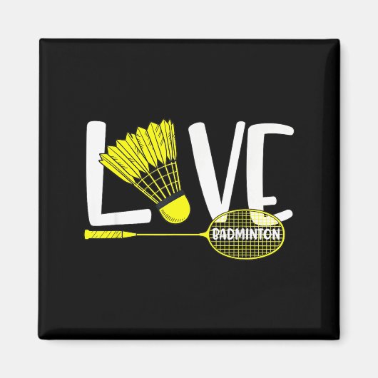 Badminton Liefhebber Cute Racket En Shuttle Sport Magneet (Voorkant)