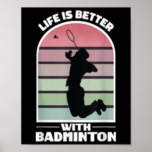 Badminton Life Funny Shuttle Retro spel Poster