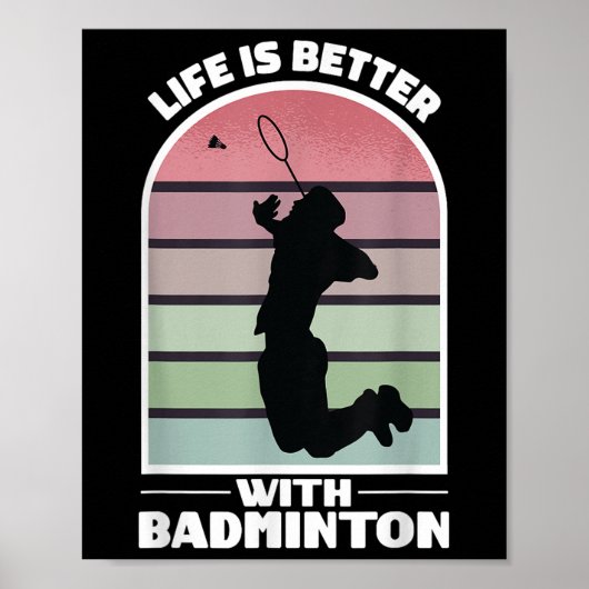 Badminton Life Funny Shuttle Retro spel Poster (Voorkant)