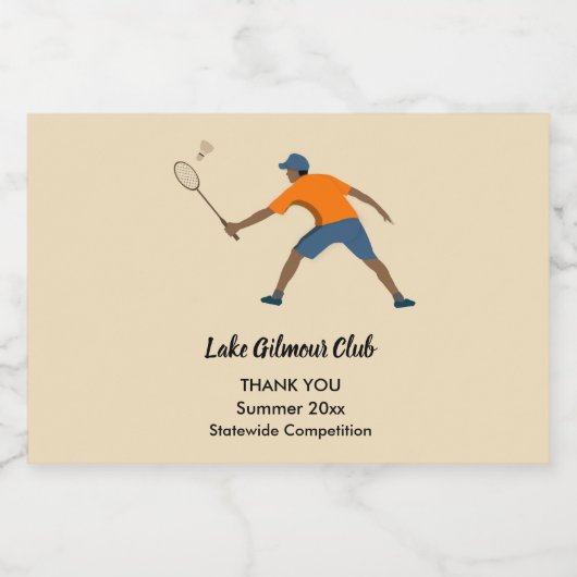 Badminton Likeurfles Etiket (Enkel label)