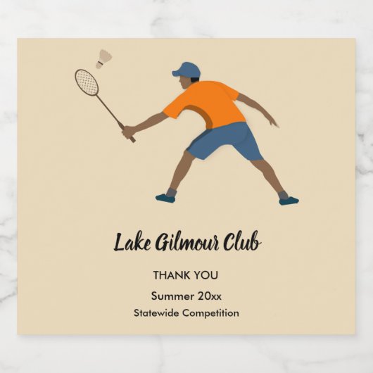 Badminton Likeurfles Etiket (Enkel label)