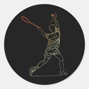 Badminton Line Art Indoor Sports Ronde Sticker