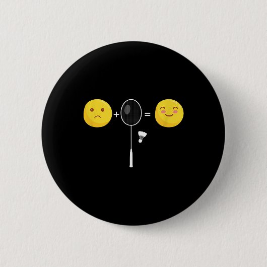 Badminton Love Happy Team Player Coach Funny Shutt Ronde Button 5,7 Cm (Voorkant)