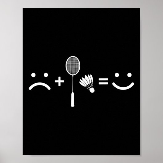 Badminton Love Happy Team Player Coach Poster (Voorkant)